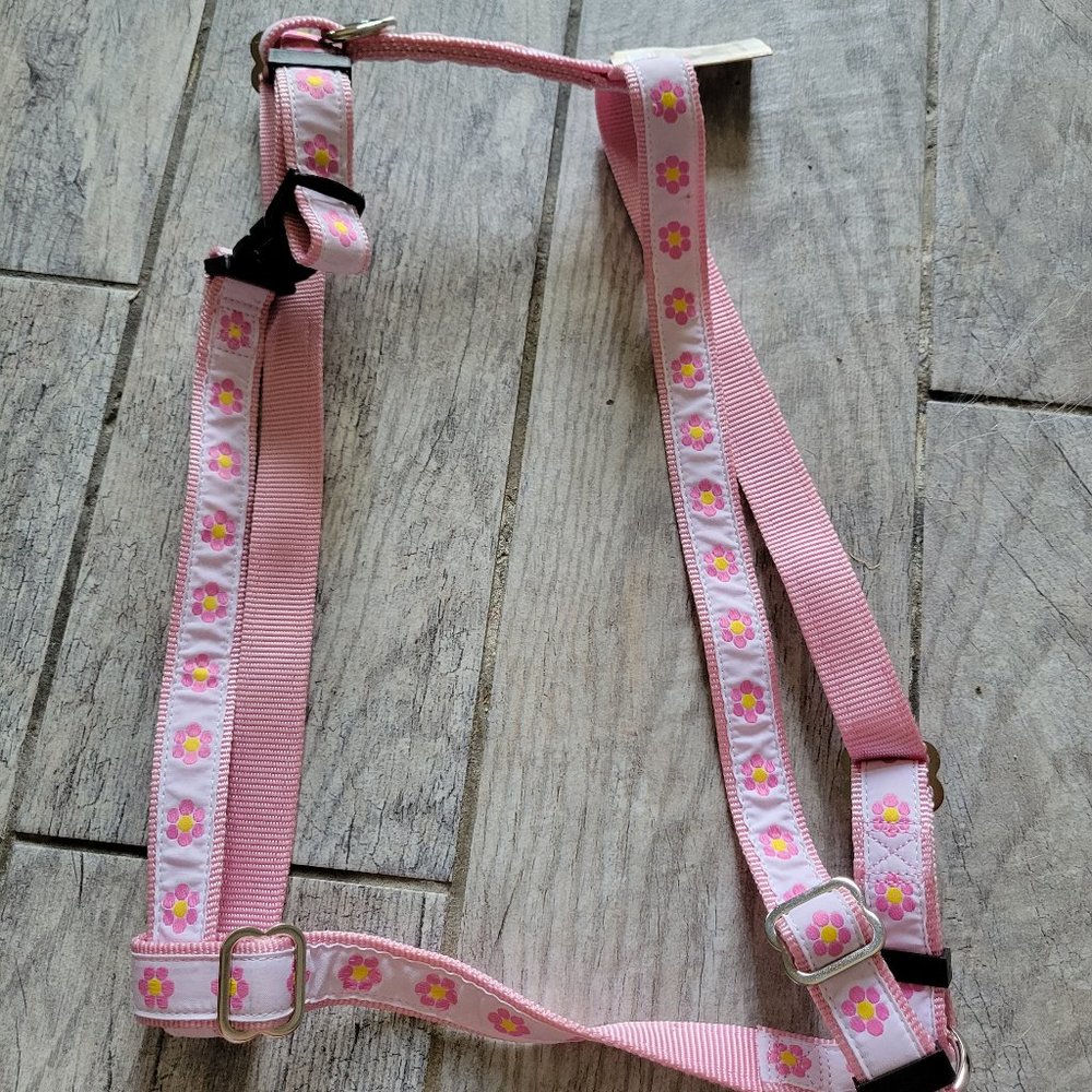Pink Daisy Harness for Large-XL Dogs